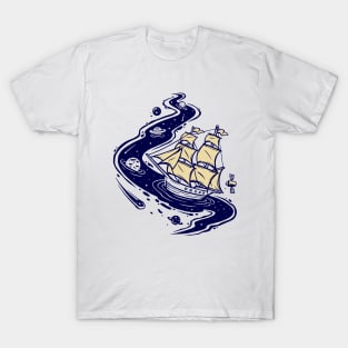 Space Adventure in a Ship T-Shirt